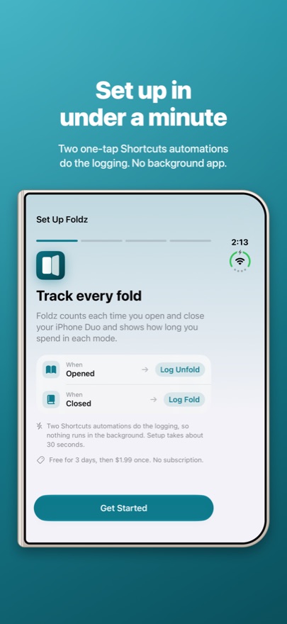 Setup, showing the two Shortcuts automations